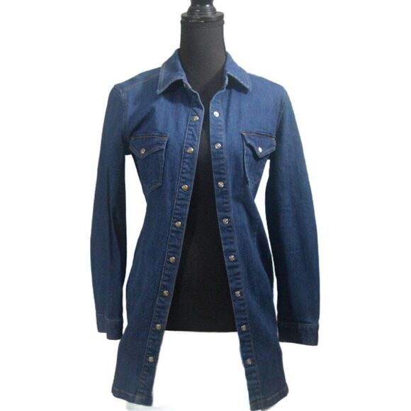 Kendall and Kylie Denim Jean Jacket or Mini Dress Size Small - Picture 10 of 13